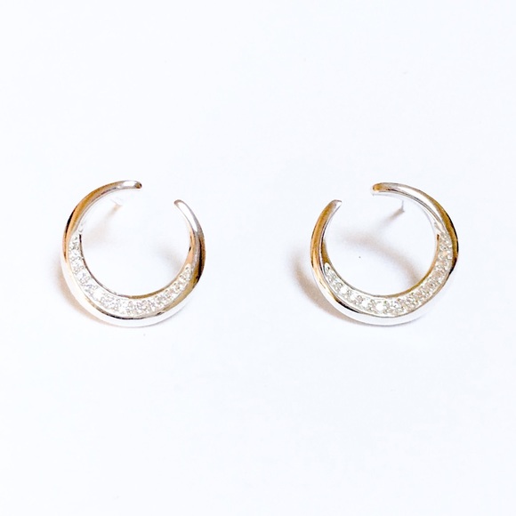 Silpada Jewelry New Silpada Open Circle Cz Earrings Sterling Silver